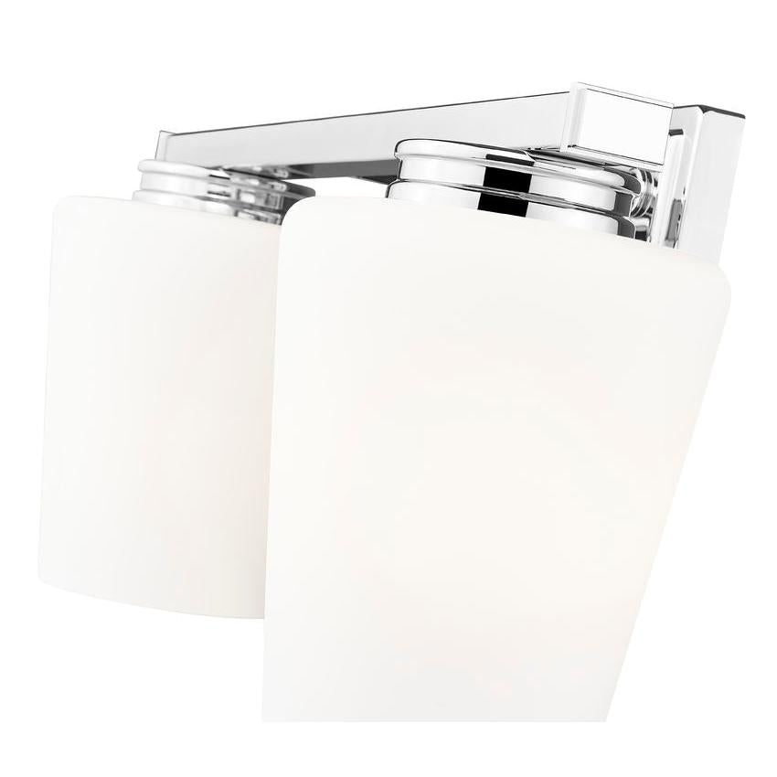 Z-Lite Nextra 16" 2-Light Chrome Steel Frame White Opal Glass Shade Vanity Light