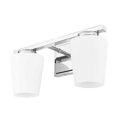 Z-Lite Nextra 16" 2-Light Chrome Steel Frame White Opal Glass Shade Vanity Light