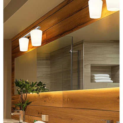 Z-Lite Nextra 16" 2-Light Chrome Steel Frame White Opal Glass Shade Vanity Light