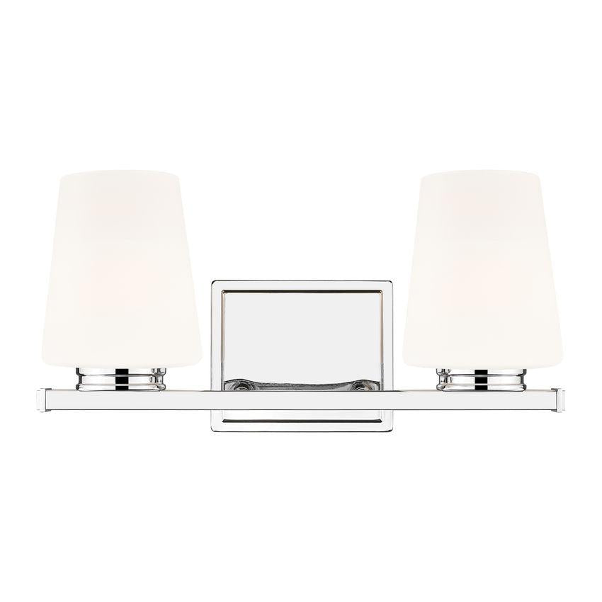 Z-Lite Nextra 16" 2-Light Chrome Steel Frame White Opal Glass Shade Vanity Light