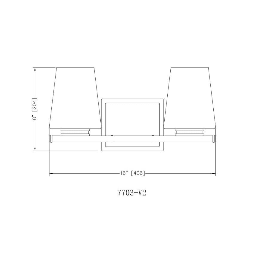 Z-Lite Nextra 16" 2-Light Matte Black Steel Frame White Opal Glass Shade Vanity Light