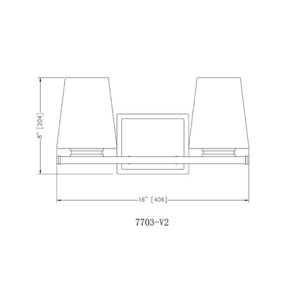 Z-Lite Nextra 16" 2-Light Matte Black Steel Frame White Opal Glass Shade Vanity Light