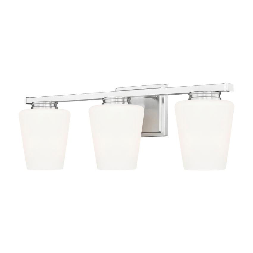 Z-Lite Nextra 24" 3-Light Brushed Nickel Steel Frame White Opal Glass Shade Vanity Light