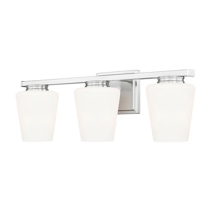 Z-Lite Nextra 24" 3-Light Brushed Nickel Steel Frame White Opal Glass Shade Vanity Light
