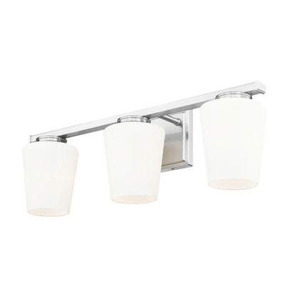 Z-Lite Nextra 24" 3-Light Brushed Nickel Steel Frame White Opal Glass Shade Vanity Light