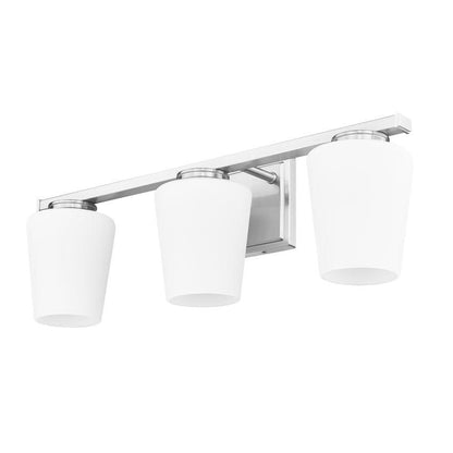 Z-Lite Nextra 24" 3-Light Brushed Nickel Steel Frame White Opal Glass Shade Vanity Light