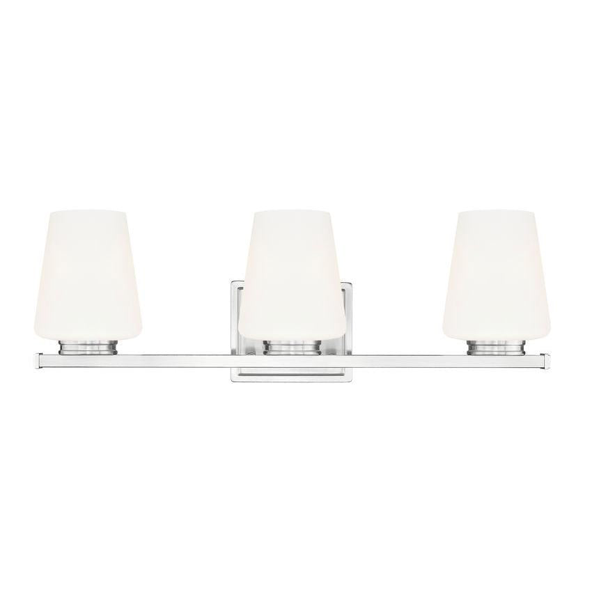 Z-Lite Nextra 24" 3-Light Brushed Nickel Steel Frame White Opal Glass Shade Vanity Light
