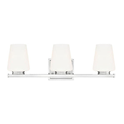 Z-Lite Nextra 24" 3-Light Brushed Nickel Steel Frame White Opal Glass Shade Vanity Light