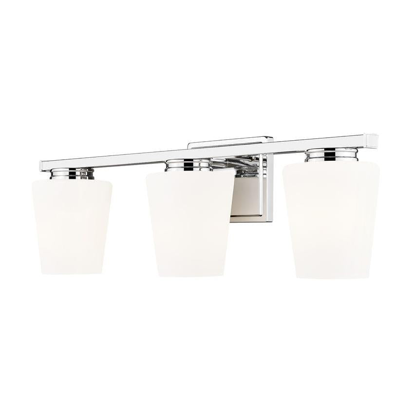 Z-Lite Nextra 24" 3-Light Chrome Steel Frame White Opal Glass Shade Vanity Light