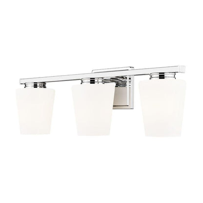 Z-Lite Nextra 24" 3-Light Chrome Steel Frame White Opal Glass Shade Vanity Light
