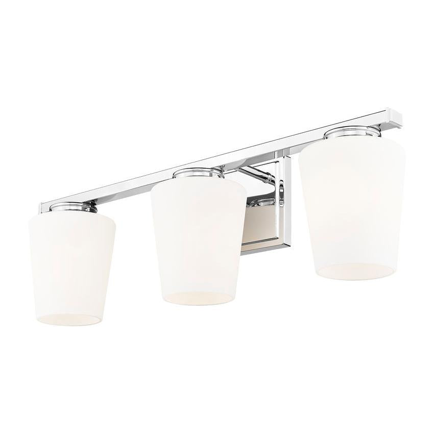 Z-Lite Nextra 24" 3-Light Chrome Steel Frame White Opal Glass Shade Vanity Light