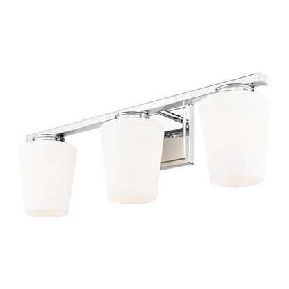 Z-Lite Nextra 24" 3-Light Chrome Steel Frame White Opal Glass Shade Vanity Light