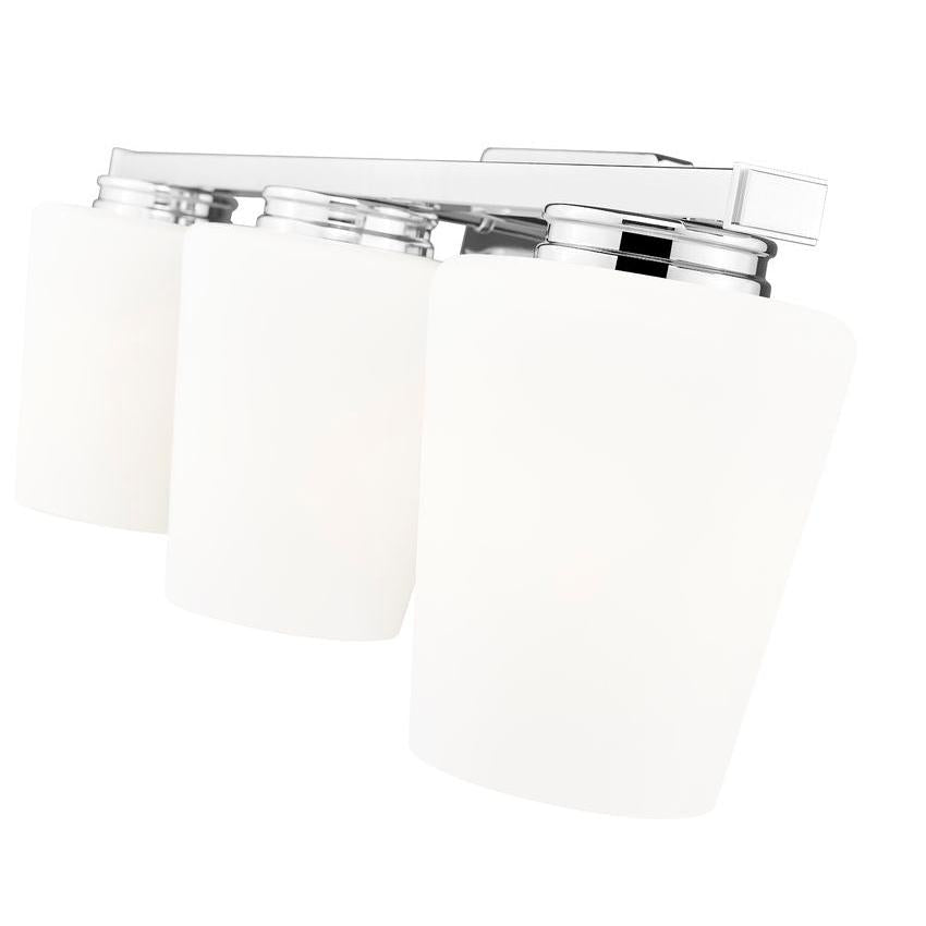 Z-Lite Nextra 24" 3-Light Chrome Steel Frame White Opal Glass Shade Vanity Light