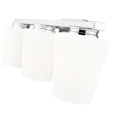 Z-Lite Nextra 24" 3-Light Chrome Steel Frame White Opal Glass Shade Vanity Light