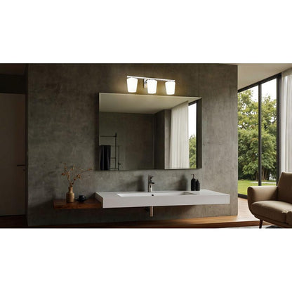 Z-Lite Nextra 24" 3-Light Chrome Steel Frame White Opal Glass Shade Vanity Light