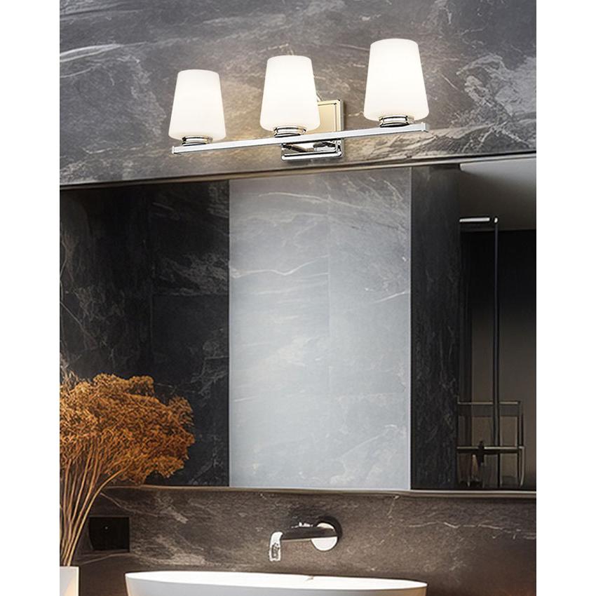 Z-Lite Nextra 24" 3-Light Chrome Steel Frame White Opal Glass Shade Vanity Light