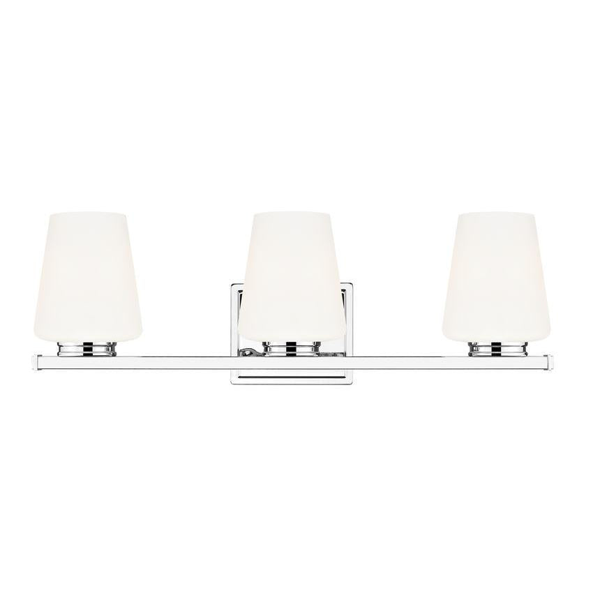 Z-Lite Nextra 24" 3-Light Chrome Steel Frame White Opal Glass Shade Vanity Light
