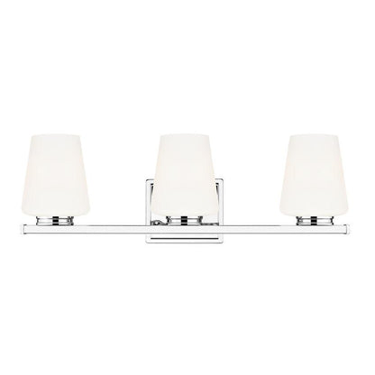 Z-Lite Nextra 24" 3-Light Chrome Steel Frame White Opal Glass Shade Vanity Light