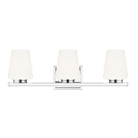 Z-Lite Nextra 24" 3-Light Chrome Steel Frame White Opal Glass Shade Vanity Light