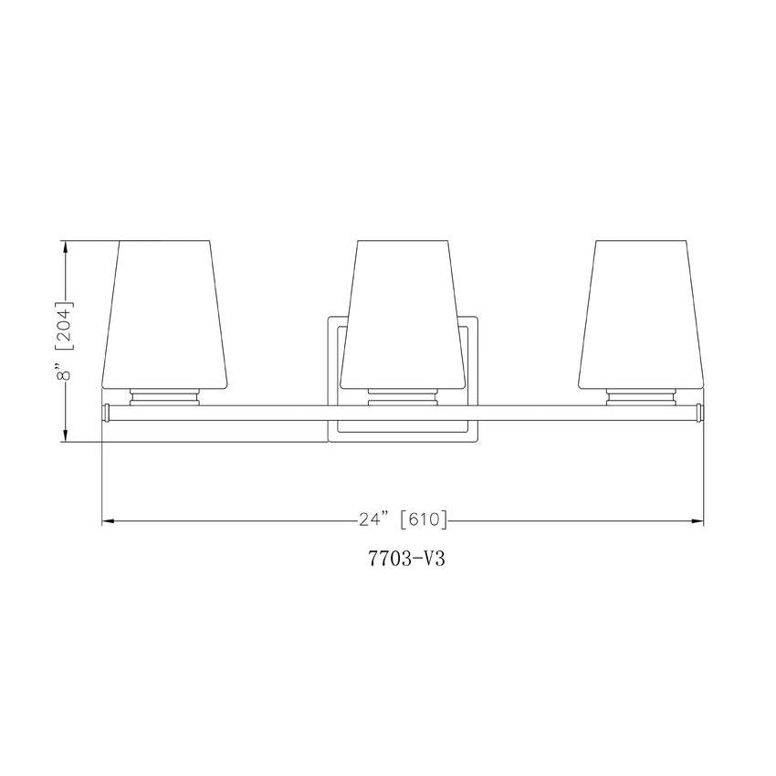 Z-Lite Nextra 24" 3-Light Matte Black Steel Frame White Opal Glass Shade Vanity Light