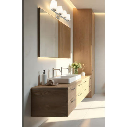 Z-Lite Nextra 32" 4-Light Brushed Nickel Steel Frame White Opal Glass Shade Vanity Light