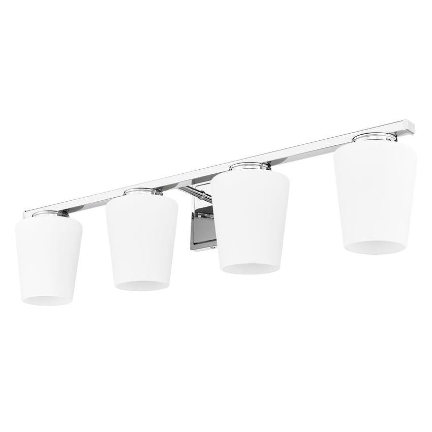 Z-Lite Nextra 32" 4-Light Chrome Steel Frame White Opal Glass Shade Vanity Light