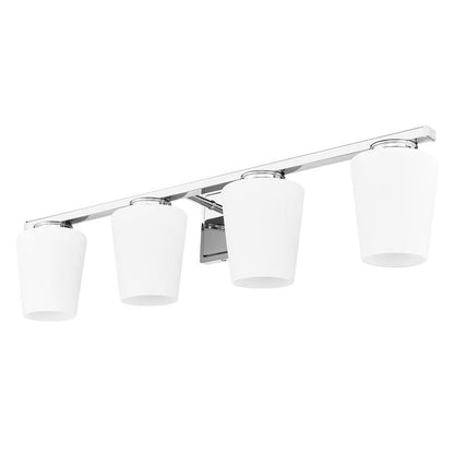 Z-Lite Nextra 32" 4-Light Chrome Steel Frame White Opal Glass Shade Vanity Light