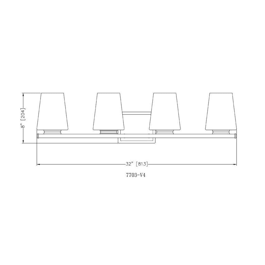 Z-Lite Nextra 32" 4-Light Chrome Steel Frame White Opal Glass Shade Vanity Light