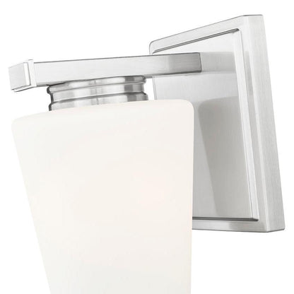 Z-Lite Nextra 5" 1-Light Brushed Nickel Steel Frame White Opal Glass Shade Wall Sconce