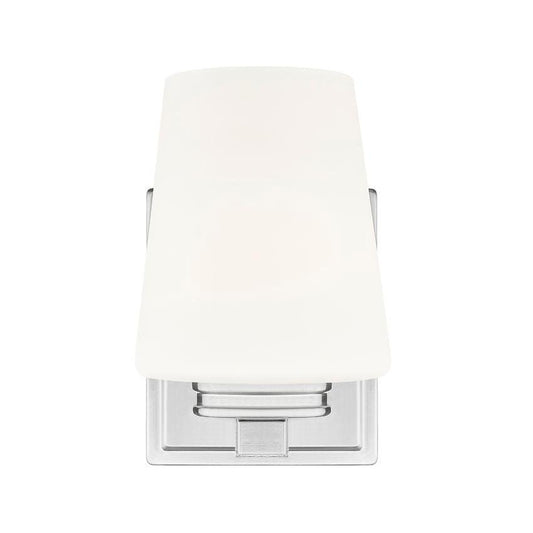 Z-Lite Nextra 5" 1-Light Brushed Nickel Steel Frame White Opal Glass Shade Wall Sconce
