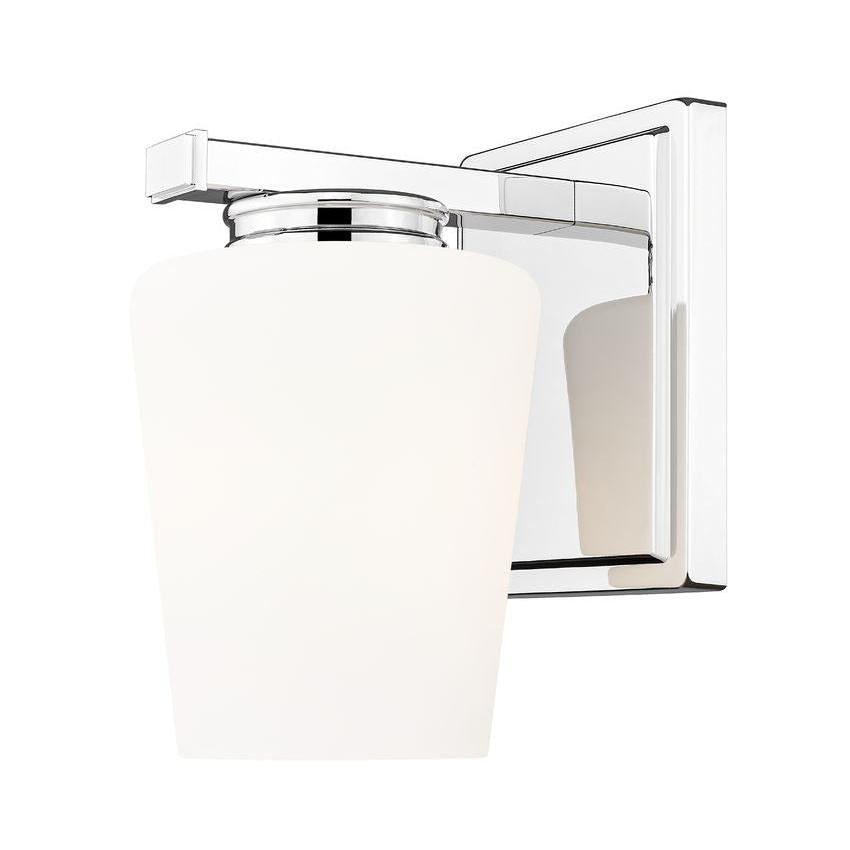 Z-Lite Nextra 5" 1-Light Chrome Steel Frame White Opal Glass Shade Wall Sconce