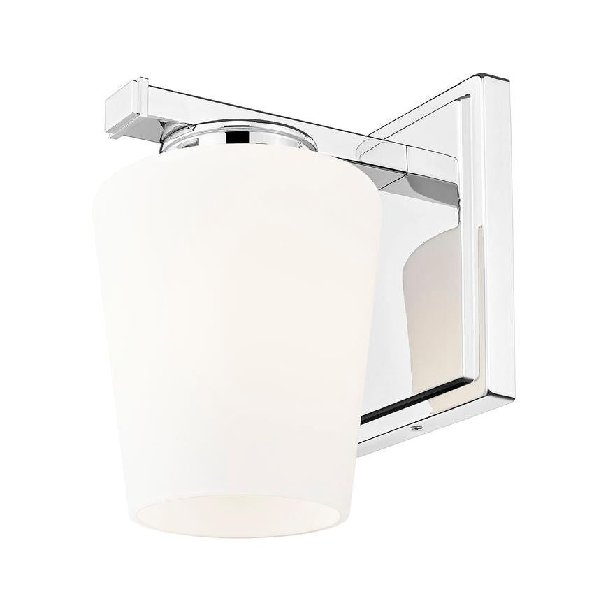 Z-Lite Nextra 5" 1-Light Chrome Steel Frame White Opal Glass Shade Wall Sconce