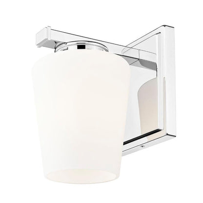 Z-Lite Nextra 5" 1-Light Chrome Steel Frame White Opal Glass Shade Wall Sconce