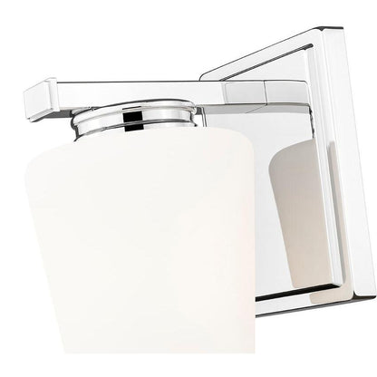 Z-Lite Nextra 5" 1-Light Chrome Steel Frame White Opal Glass Shade Wall Sconce