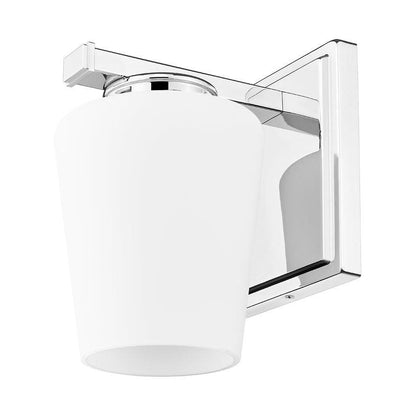 Z-Lite Nextra 5" 1-Light Chrome Steel Frame White Opal Glass Shade Wall Sconce