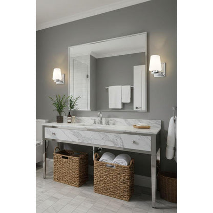 Z-Lite Nextra 5" 1-Light Chrome Steel Frame White Opal Glass Shade Wall Sconce