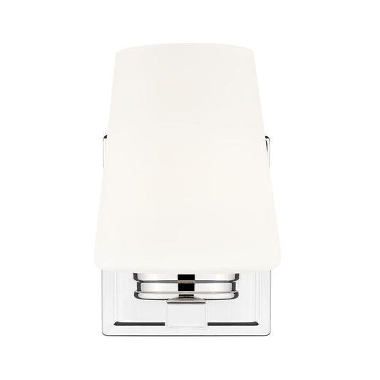 Z-Lite Nextra 5" 1-Light Chrome Steel Frame White Opal Glass Shade Wall Sconce