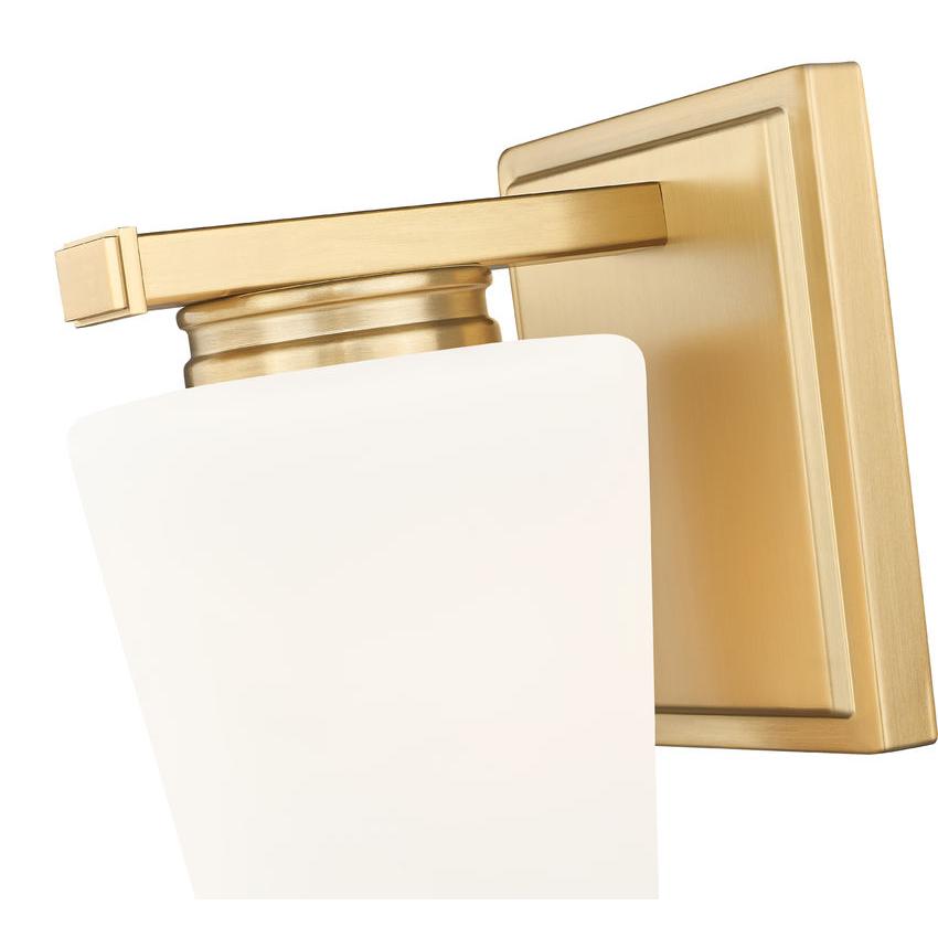 Z-Lite Nextra 5" 1-Light Modern Gold Steel Frame White Opal Glass Shade Wall Sconce