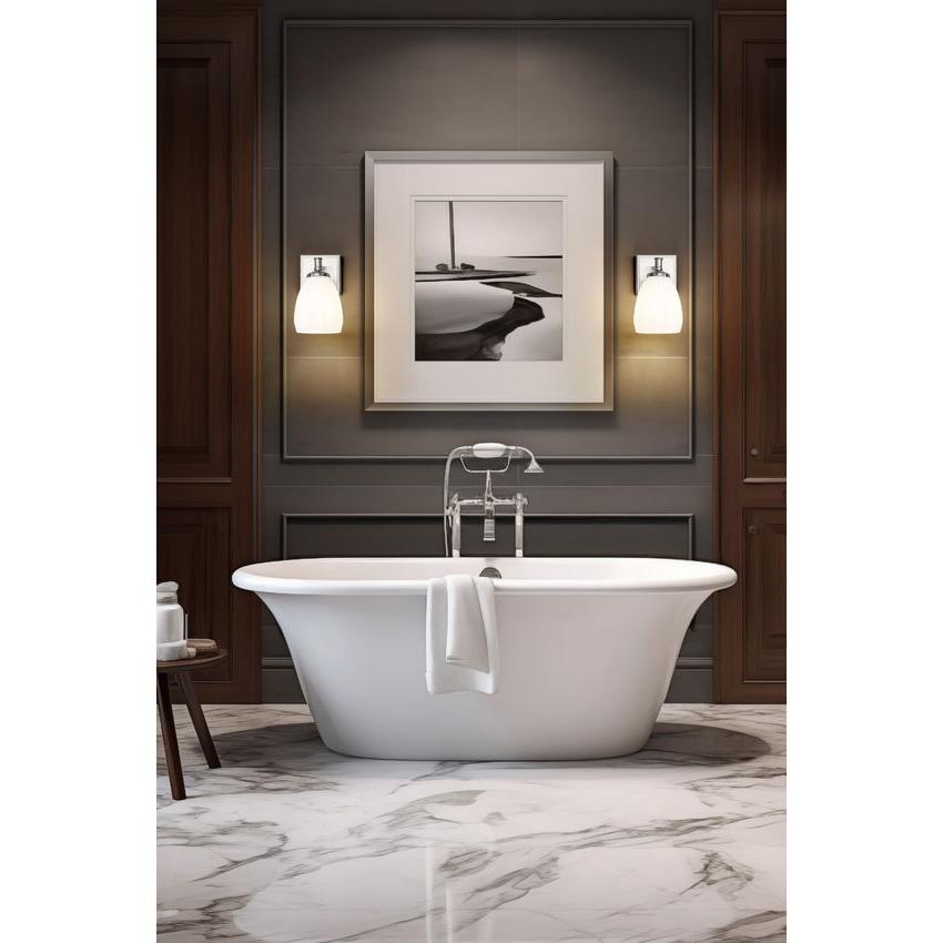 Z-Lite Oren 1-Light Medium Bulb Base Brushed Nickel Steel Frame Matte Opal Glass Shade Vanity Light