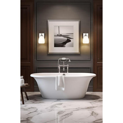 Z-Lite Oren 1-Light Medium Bulb Base Brushed Nickel Steel Frame Matte Opal Glass Shade Vanity Light