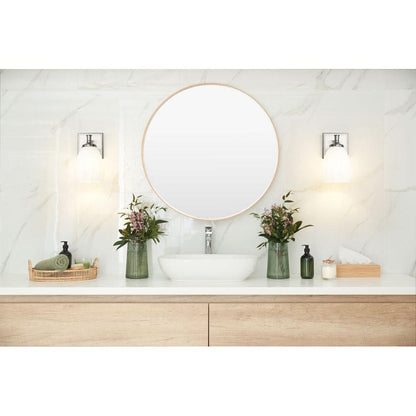 Z-Lite Oren 1-Light Medium Bulb Base Brushed Nickel Steel Frame Matte Opal Glass Shade Vanity Light