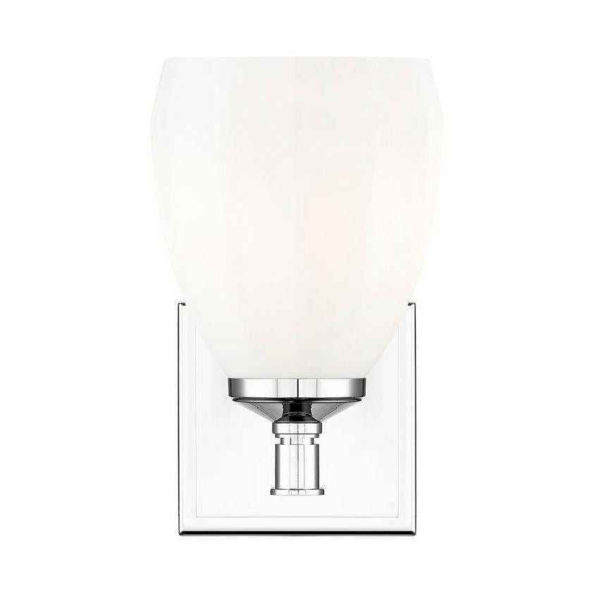 Z-Lite Oren 1-Light Medium Bulb Base Chrome Steel Frame Matte Opal Glass Shade Vanity Light