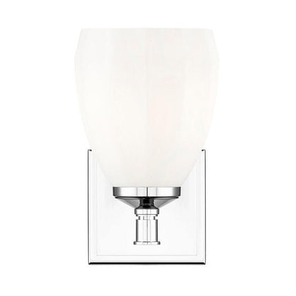 Z-Lite Oren 1-Light Medium Bulb Base Chrome Steel Frame Matte Opal Glass Shade Vanity Light