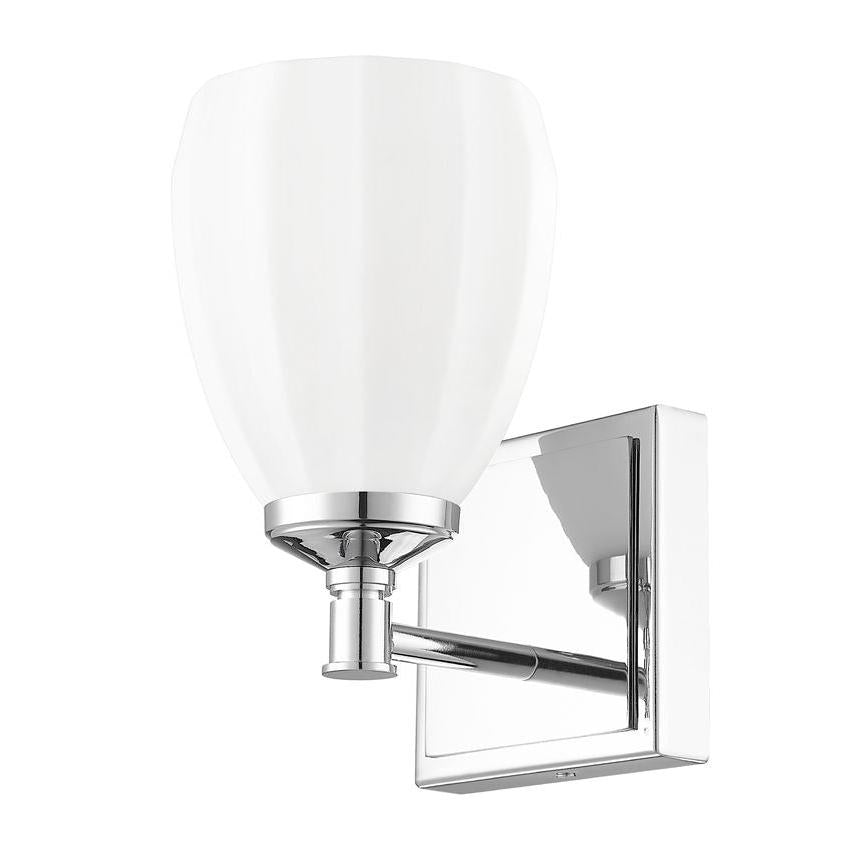 Z-Lite Oren 1-Light Medium Bulb Base Chrome Steel Frame Matte Opal Glass Shade Vanity Light