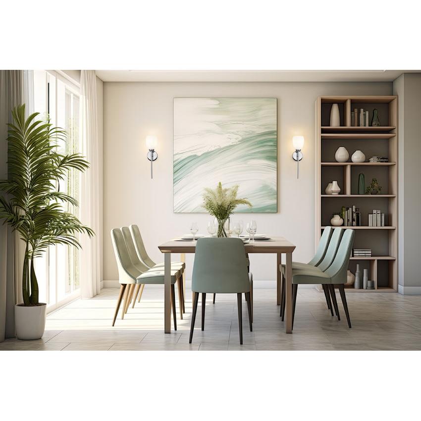 Z-Lite Oren 1-Light Medium Bulb Base Chrome Steel Frame Matte Opal Glass Shade Wall Sconce