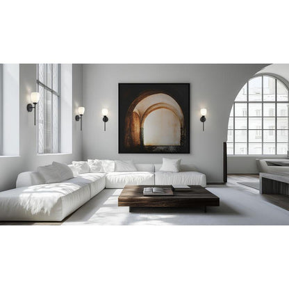 Z-Lite Oren 1-Light Medium Bulb Base Matte Black Steel Frame Matte Opal Glass Shade Wall Sconce