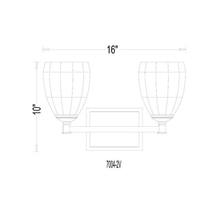 Z-Lite Oren 2-Light Medium Bulb Base Matte Black Steel Frame Matte Opal Glass Shade Vanity Light