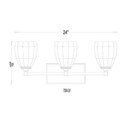 Z-Lite Oren 3-Light Medium Bulb Base Matte Black Steel Frame Matte Opal Glass Shade Vanity Light