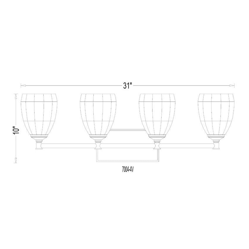 Z-Lite Oren 4-Light Medium Bulb Base Matte Black Steel Frame Matte Opal Glass Shade Vanity Light
