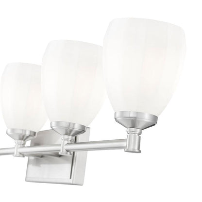 Z-Lite Oren 5-Light Medium Bulb Base Brushed Nickel Steel Frame Matte Opal Glass Shade Vanity Light